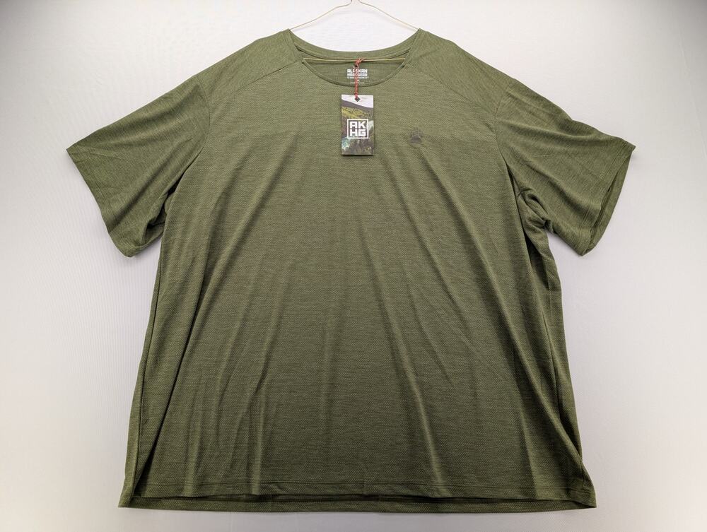 NWT AKHG Men's Tun-Dry Edge Short Sleeve Tee in Army Green Heather sz 3XL
